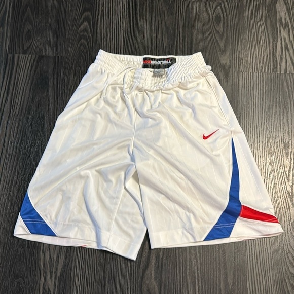 Nike Other - 🍍 Vtg Nike Mens Athletic Shorts Medium White Blue Red Active Basketball Logo🍍